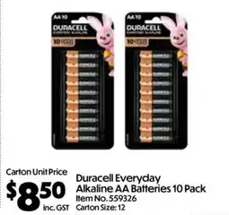 C-Store Distribution Duracell Everyday Alkaline AA Batteries offer