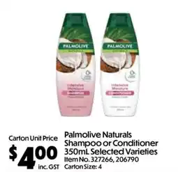 C-Store Distribution Palmolive Naturals Shampoo or Conditioner 350mL offer