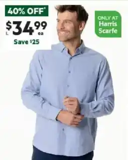 Harris Scarfe Solid Twill Button Down Long Sleeve Shirt offer