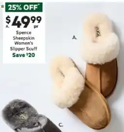 Harris Scarfe NONE AUSTRALIAN DESIGN UGG Spence Sheepskin Trim Women's Slipper Scuff offer