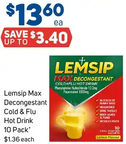 Foodland Lemsip Max Decongestant Cold & Flu Hot Drink offer