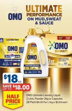 Foodland Omo ultimate laundry liquid powder or capsules offer