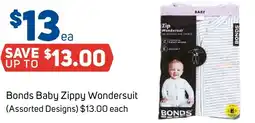 Foodland Bonds Baby Zippy Wondersuit offer