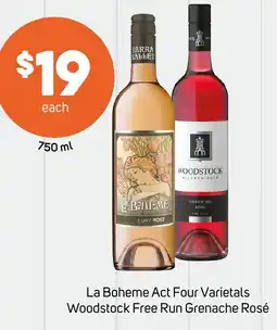 Foodland La Boheme Act Four Varietals Woodstock Free Run Grenache Rosé offer