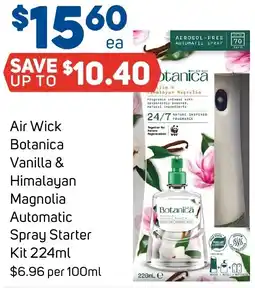 Foodland Air Wick Botanica Vanilla & Himalayan Magnolia Automatic Spray Starter Kit offer