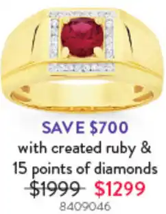 Goldmark With created ruby & 15 points of diamonds offer