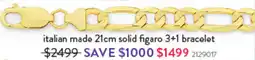 Goldmark Italian made solid figaro 3+1 bracelet offer