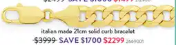 Goldmark Italian made solid curb bracelet offer