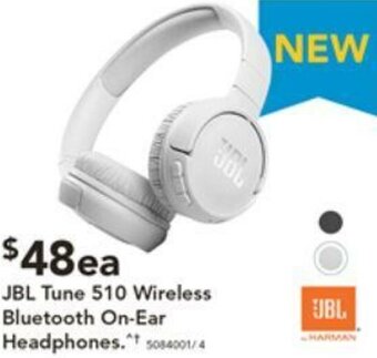 Harvey Norman JBL Tune 510 Wireless Bluetooth On-Ear Headphones offer