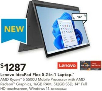 Harvey Norman Lenovo IdeaPad Flex 5 2-in-1 Laptop offer