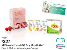 Henry Schein Mi varnish and gc dry mouth gel offer