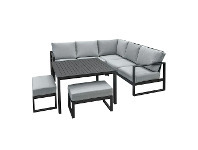 Stratco Sunscape Madrid 5 Piece Aluminium Corner Dining Lounge offer