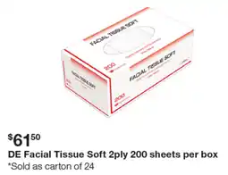 Henry Schein De facial tissue soft 2ply 200 sheets per box offer