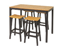 Stratco Sunscape Sorrento Aluminium & Timber 5 Piece Bar Setting offer