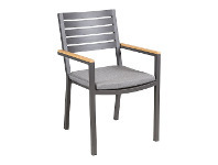 Stratco Sunscape Sorrento Aluminium Dining Chair with Timber Arms offer