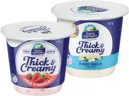 IGA Dairy Farmers Thick & Creamy Yoghurt 140‑150g Selected Varieties offer
