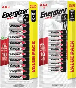 IGA Energizer Max Batteries AA 16 Pack or AAA 14 Pack offer