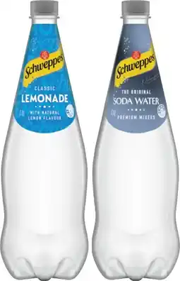 IGA Schweppes Mixers, Soft Drinks or Natural Mineral Water 1.1 Litre Selected Varieties offer