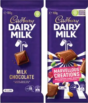 IGA Cadbury Chocolate Blocks 150‑190g Selected Varieties offer