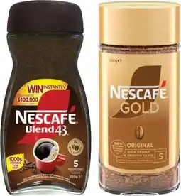 IGA Nescafé Blend 43 Instant Coffee 250g or Gold 180‑200g Selected Varieties offer