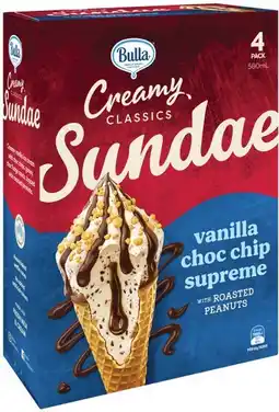 IGA Bulla Creamy Classics Sundae Ice Cream Cone Selected Varieties offer