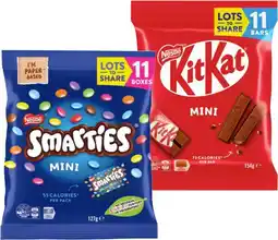 IGA Nestlé KitKat, Milky Bar or Smarties Fun Size 11 Pack Selected Varieties offer