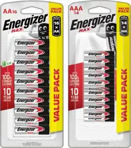 IGA Energizer Max AA 16 Pack or AAA 14 Pack Batteries offer