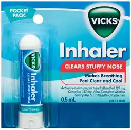 IGA Vicks Nasal Decongestant Inhaler Selected Varieties offer