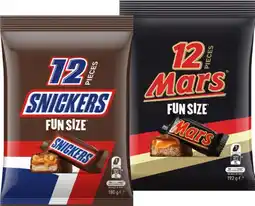 IGA Mars, Snickers or Maltesers Fun Size Pack 148-192g Selected Varieties offer