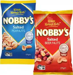 IGA Nobby’s Peanuts or Beer Nuts 350‑375g Selected Varieties offer