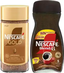 IGA Nescafé Blend 43 Instant Coffee 250g or Gold 180‑200g Selected Varieties offer