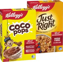 IGA Kellogg’s Just Right Cereal 460g, Coco Pops 320g or Froot Loops 285g offer
