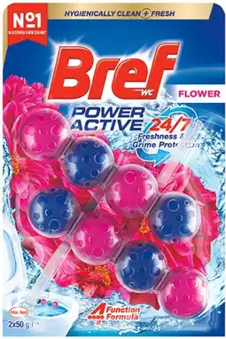IGA Bref Rim Block Toilet Cleaner Power or Blue Active 2 Pack Selected Varieties offer
