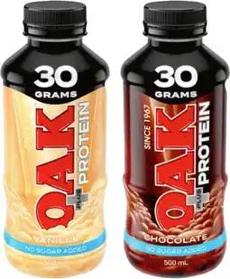 IGA Oak Plus Flavoured Milk Selected Varieties offer