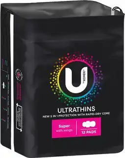 IGA U By Kotex Ultrathins Pads 12‑14 Pack Selected Varieties offer