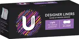 IGA U By Kotex Designer Series or Sport Liners 30 Pack offer