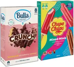 IGA Bulla Ice Cream Sticks 8‑14 Pack or Chupa Chups 10 Pack Selected Varieties offer
