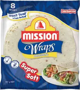 IGA Mission Wraps 6‑8 Pack Selected Varieties offer