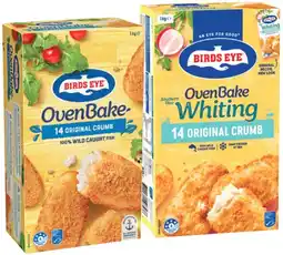 IGA Birds Eye Oven Bake Original Crumb Fish Fillets or Southern Blue Whiting Fillets 1kg offer