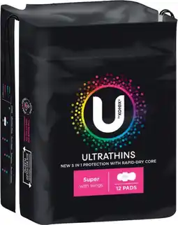 IGA U By Kotex Pads 6‑14 Pack Selected Varieties offer