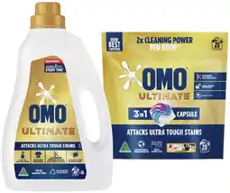 IGA OMO Ultimate Laundry Capsules 28 Pack or Liquid 2 Litre Selected Varieties offer