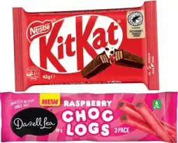 IGA Nestlé Medium Bars 35‑50g or Darrell Lea Choc Logs 3 Pack Selected Varieties offer