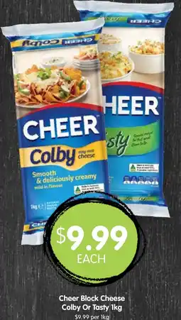 Spudshed Cheer Block Cheese Colby Or Tasty offer