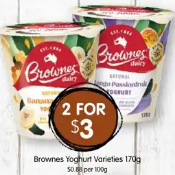 Spudshed Brownes Yoghurt Varieties offer