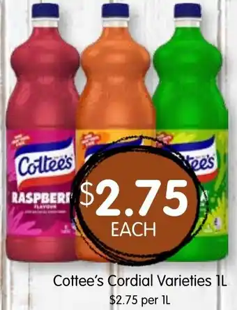 Spudshed Cottee's Cordial Varieties offer