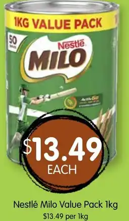 Spudshed Nestlé Milo Value Pack offer