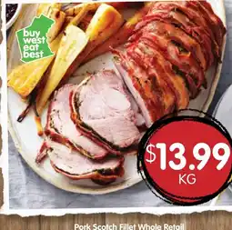 Spudshed Pork Scotch Fillet Whole Retail offer