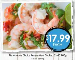 Spudshed Fisherman's Choice Prawn Meat Cooked 31/40 offer