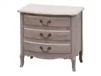 LivingStyles Cherilyn Solid Beech Wood Timber 3 Drawer Bedside Table offer