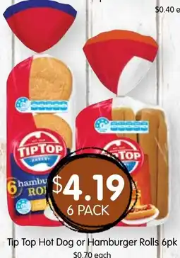 Spudshed Tip Top Hot Dog or Hamburger Rolls offer